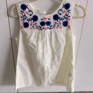 Boden Portia Embroidered Floral Sleeveless Top Ivory size 2 NWT